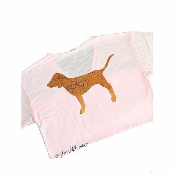 •Victorias Secret PINK• Bling dog sequins tee - Picture 3 of 4